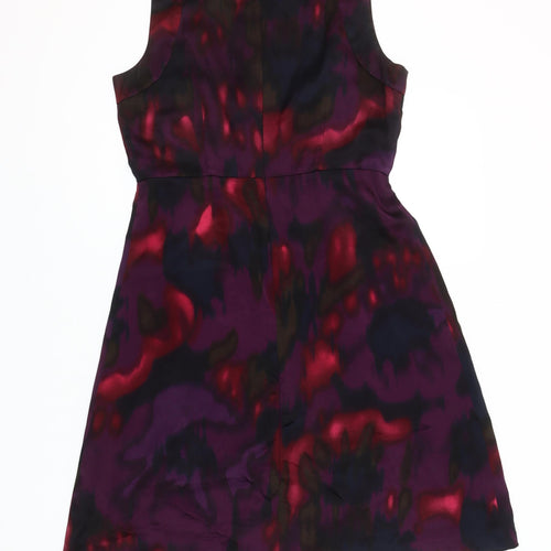 Theory Women’s Purple Tie Dye Silk Sheath Dress Size 10 Party Cocktail