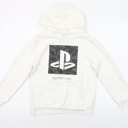 PlayStation Boys White Pullover Hoodie 9-10 Years Long Sleeve Gaming Logo