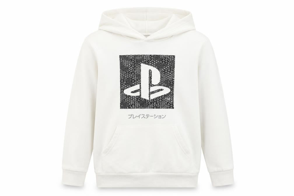 PlayStation Boys White Pullover Hoodie 9-10 Years Long Sleeve Gaming Logo