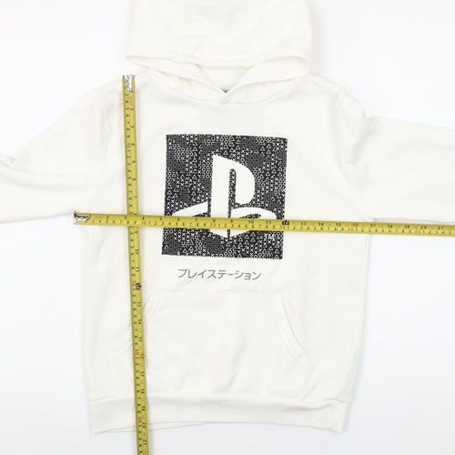 PlayStation Boys White Pullover Hoodie 9-10 Years Long Sleeve Gaming Logo