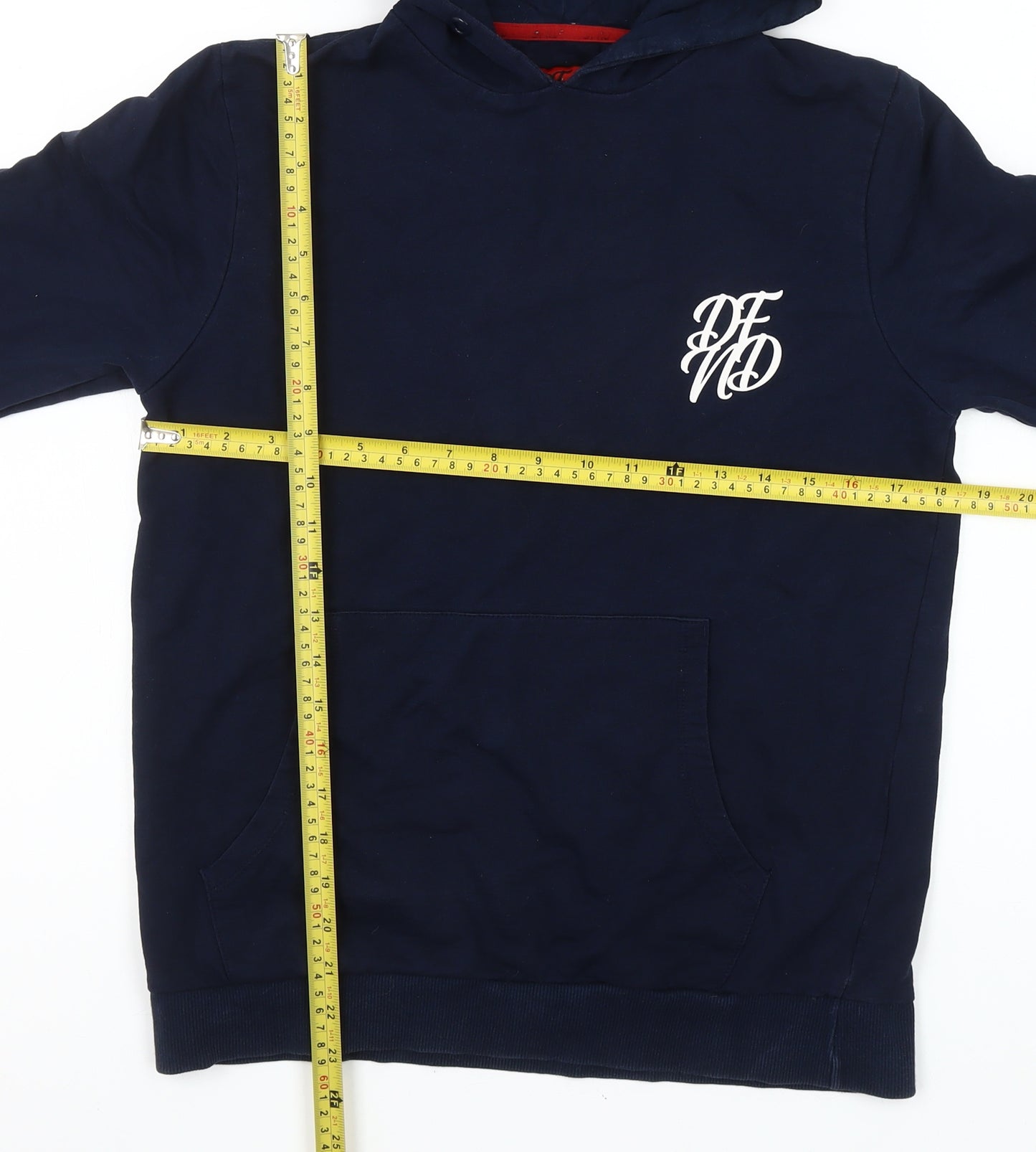 DFND Men’s Blue Pullover Hoodie Medium Hooded Sweatshirt