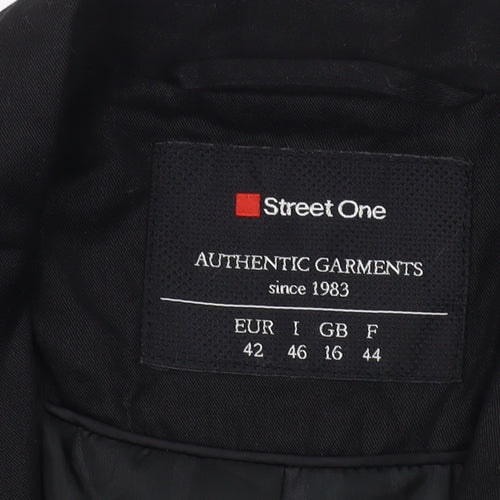 Street One Womens Black Size 16 Shawl Lapel Blazer Jacket