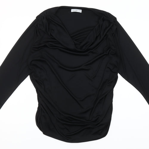 Gallery Women’s Black XL Cowl Neck Long Sleeve Blouse