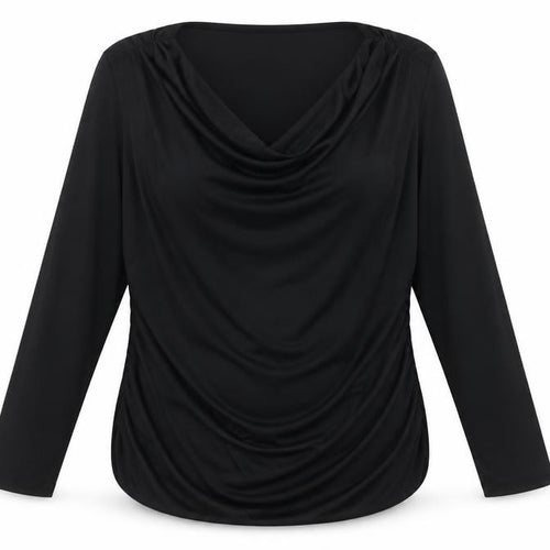 Gallery Women’s Black XL Cowl Neck Long Sleeve Blouse
