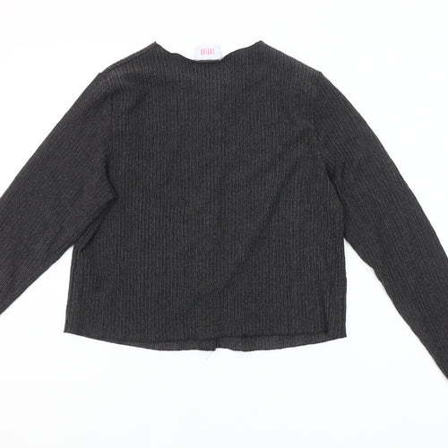 Savida Womens Grey Button-Up Top Size 12 Long Sleeve Knitwear