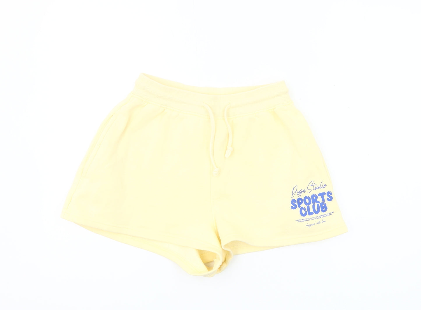 Boohoo Womens Yellow Sweat Shorts M Regular Fit Activewear