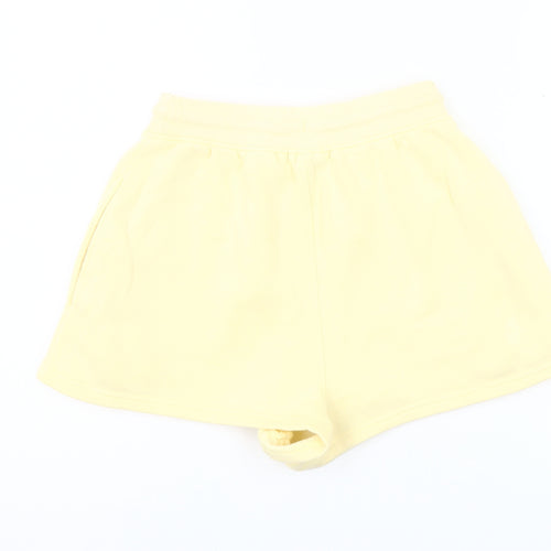 Boohoo Womens Yellow Sweat Shorts M Regular Fit Activewear