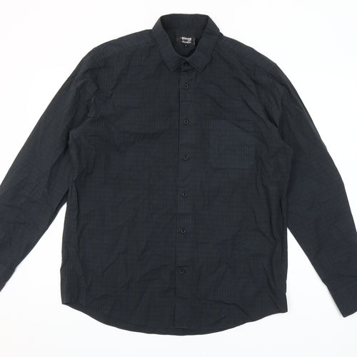 Dunnes Stores Men’s Grey Check Long Sleeve Cotton Shirt L