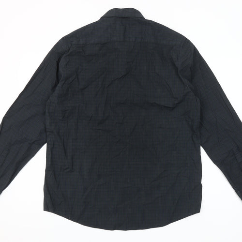Dunnes Stores Men’s Grey Check Long Sleeve Cotton Shirt L