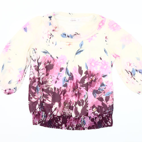Dunnes Stores Women's Multicoloured Floral Chiffon Tunic Blouse Size 16