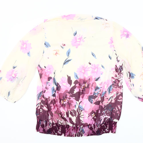 Dunnes Stores Women's Multicoloured Floral Chiffon Tunic Blouse Size 16