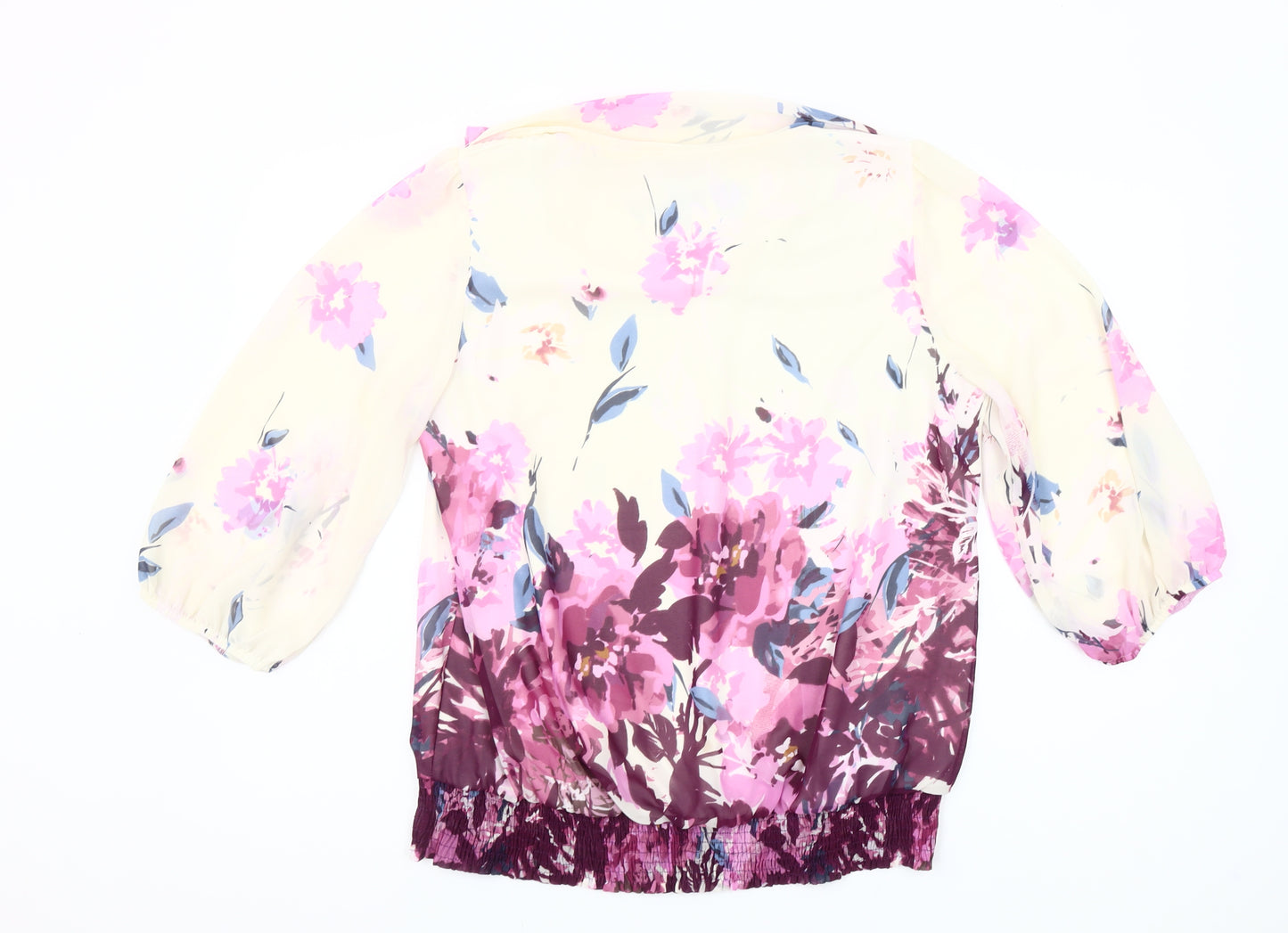Dunnes Stores Women's Multicoloured Floral Chiffon Tunic Blouse Size 16