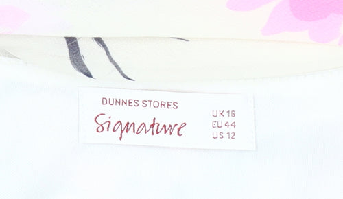 Dunnes Stores Women's Multicoloured Floral Chiffon Tunic Blouse Size 16
