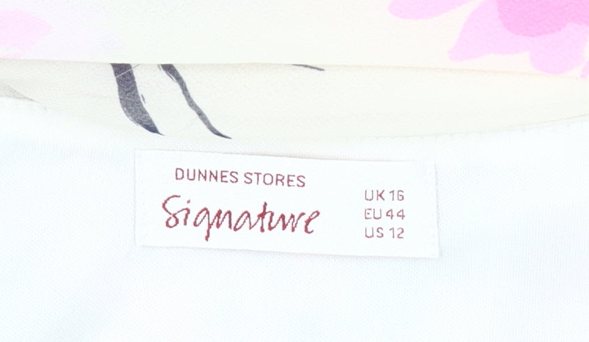 Dunnes Stores Women's Multicoloured Floral Chiffon Tunic Blouse Size 16