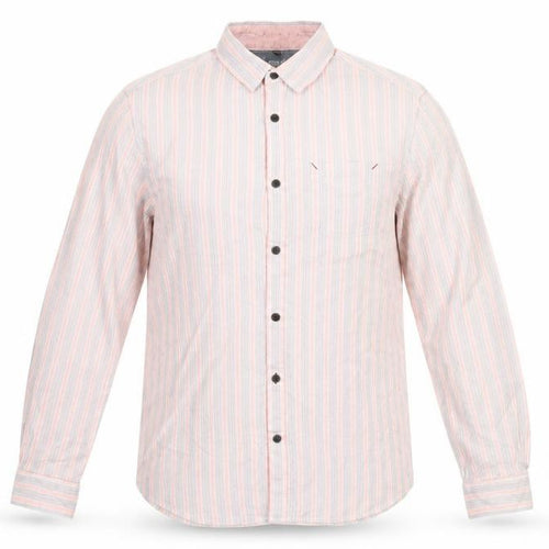 John Rocha Men’s Pink Striped Cotton Button-Up Shirt L Casual