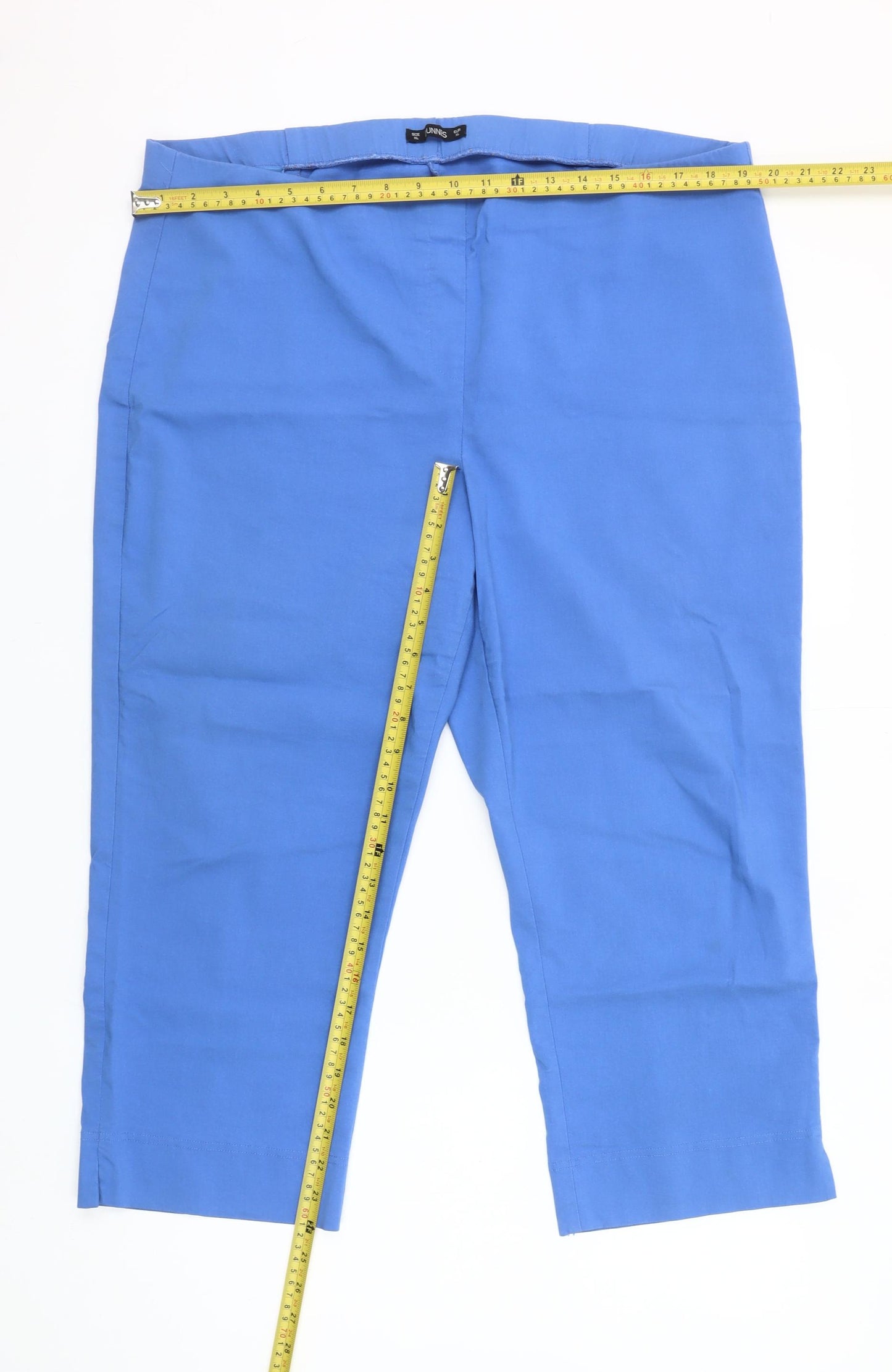 Dunnes Women’s Blue Capri Stretch Trousers XL Viscose Blend