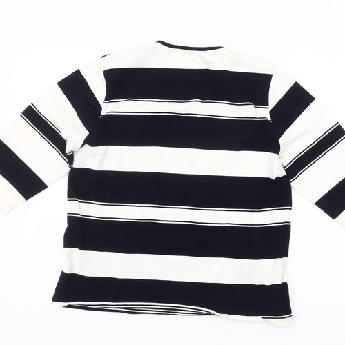 Westerlind Women’s Black White Striped Wrap Blouse XL 3/4 Sleeve