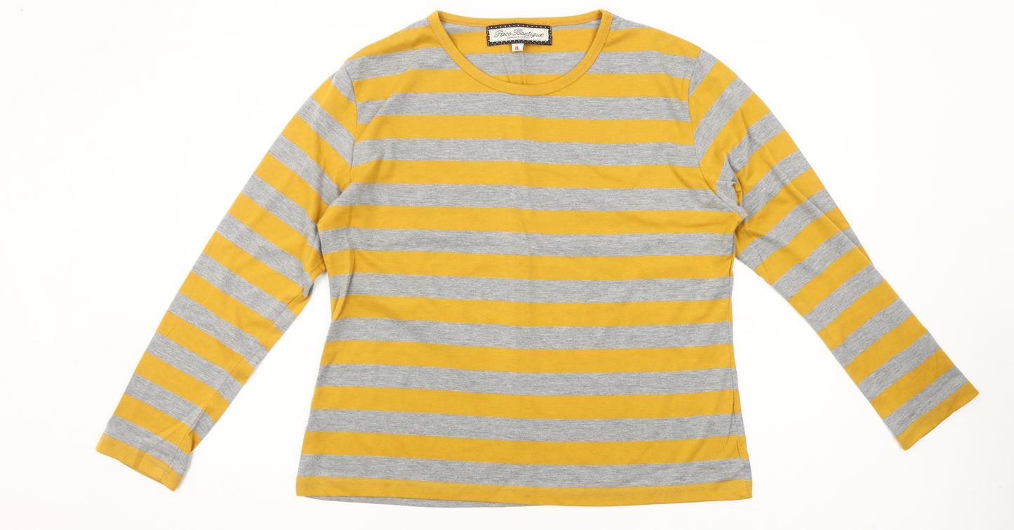 Paco Boutique Women’s Multicoloured XL Long Sleeve Striped T-Shirt