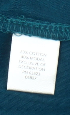Christopher & Banks Women's Blue Scoop Neck 3/4 Sleeve T-Shirt Size M