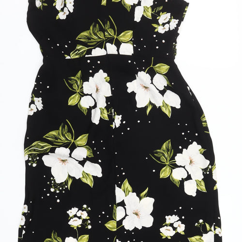 River Island Womens Black Floral Sheath Dress Size 12 Sleeveless