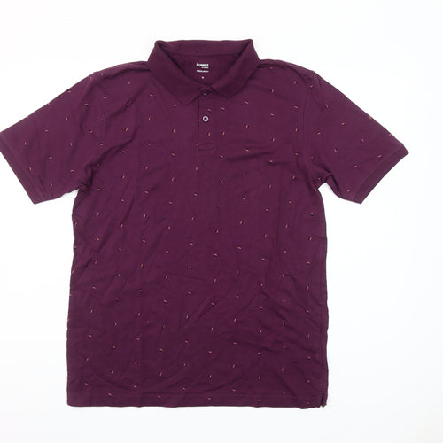 Dunnes Stores Men’s Purple Cotton Polo Shirt Size M Regular Fit