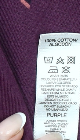 Dunnes Stores Men’s Purple Cotton Polo Shirt Size M Regular Fit