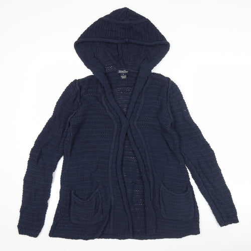 Lucky Brand Women’s Blue Knit Hooded Cardigan Jumper Size M