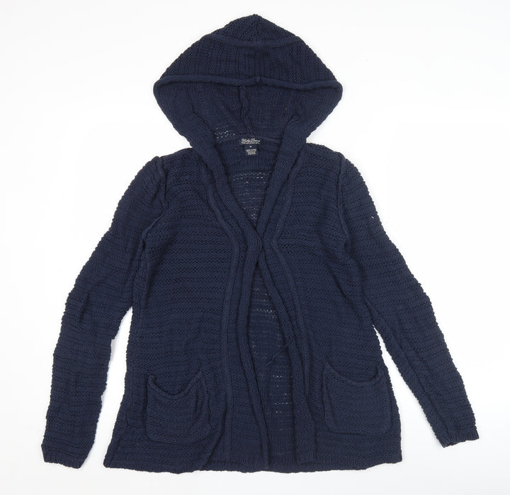Lucky Brand Women’s Blue Knit Hooded Cardigan Jumper Size M