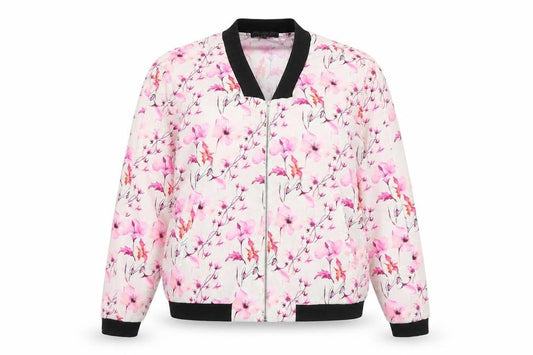 Front view of Atmosphere women’s multicoloured floral bomber jacket uk 10