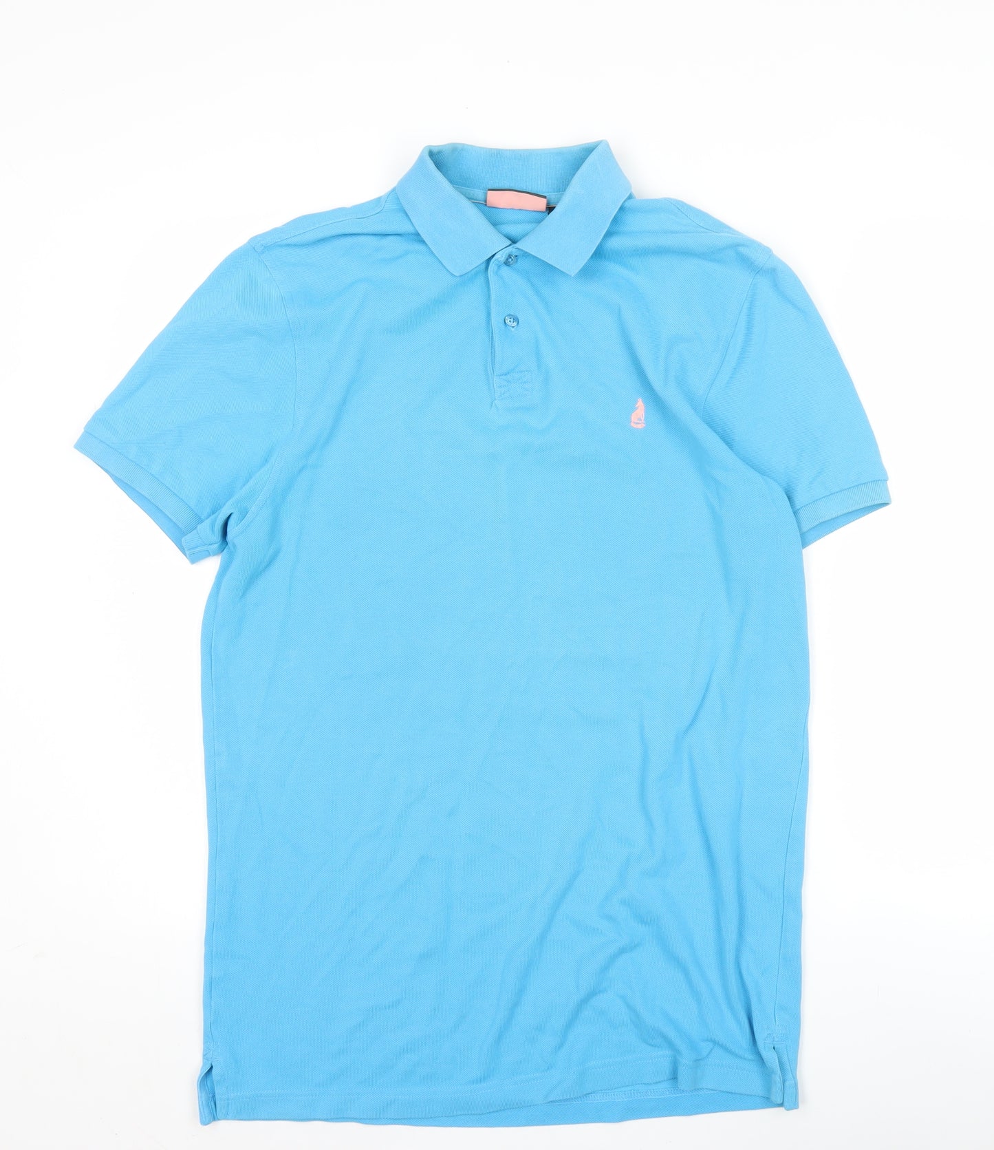 Thomas Pink Men's Blue Slim Fit Cotton Polo Shirt Size S