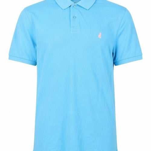 Thomas Pink Men's Blue Slim Fit Cotton Polo Shirt Size S