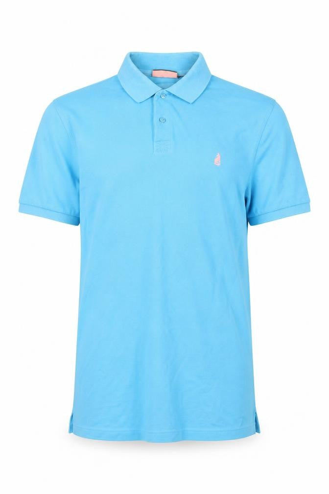 Thomas Pink Men's Blue Slim Fit Cotton Polo Shirt Size S