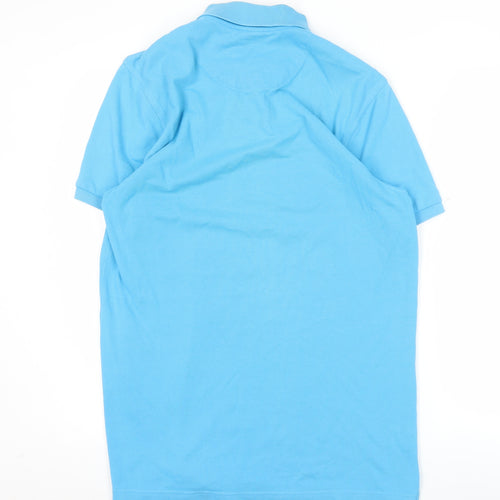 Thomas Pink Men's Blue Slim Fit Cotton Polo Shirt Size S