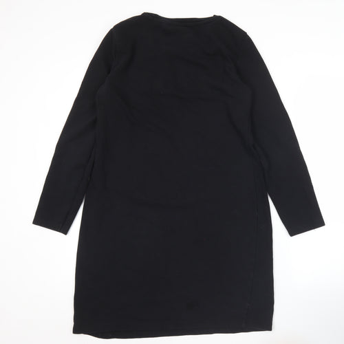 DKNY Women’s Black Sequin Logo T-Shirt Dress Size S
