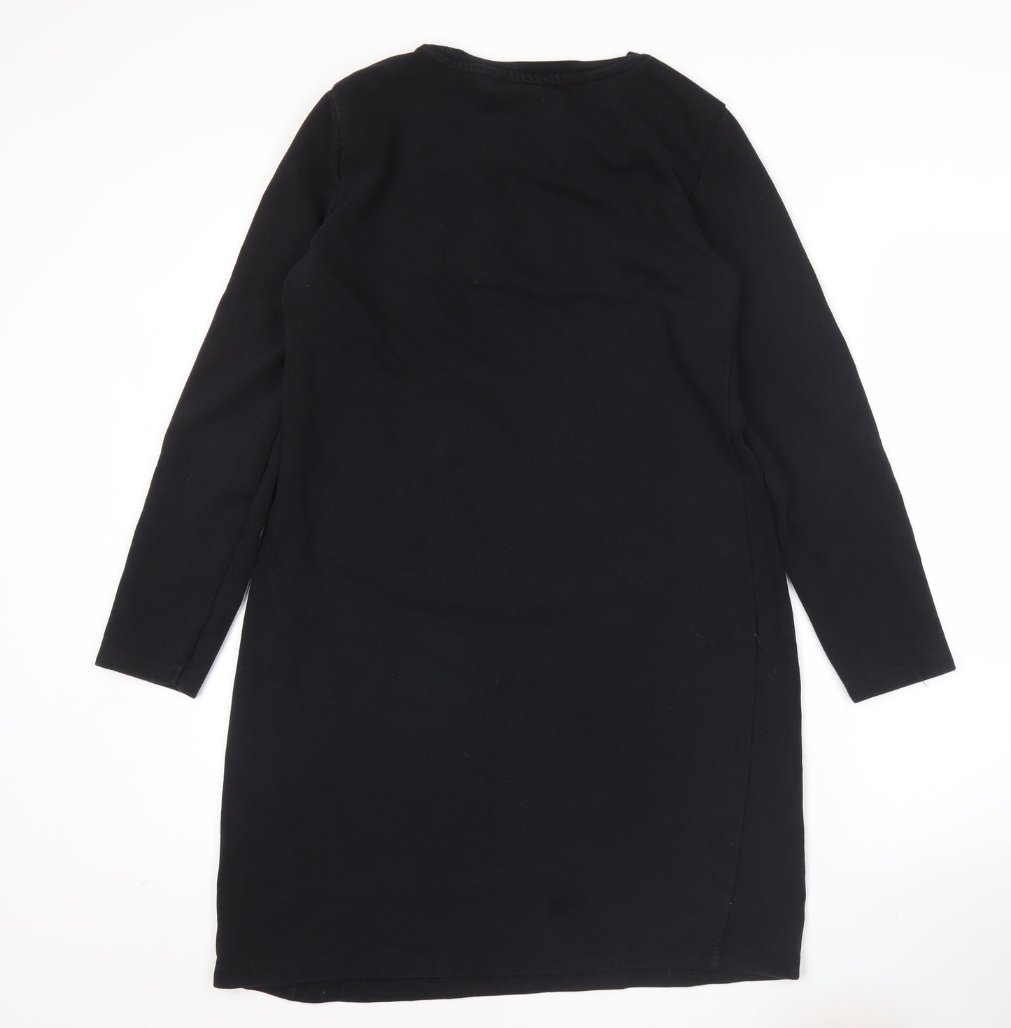 DKNY Women’s Black Sequin Logo T-Shirt Dress Size S
