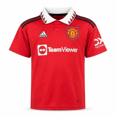 Adidas Boys Red Manchester United Football Polo Jersey 9-10 Years