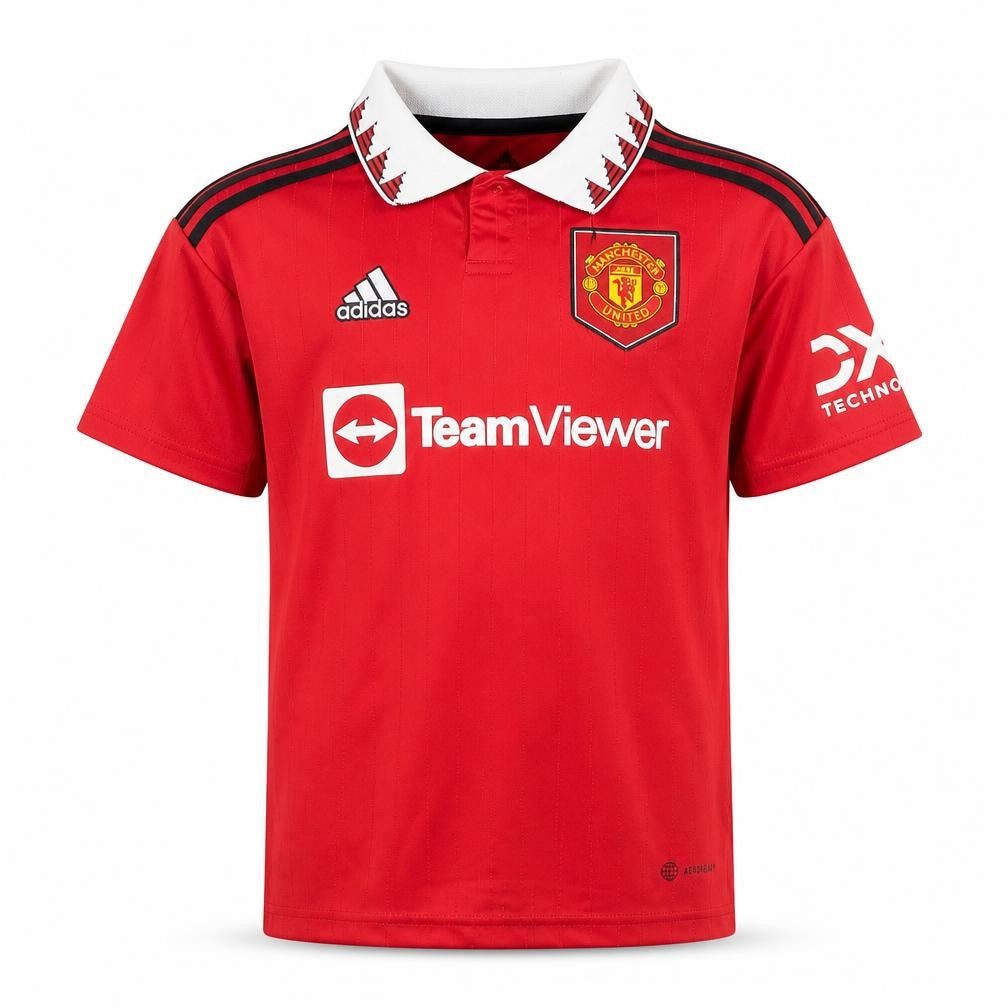 Adidas Boys Red Manchester United Football Polo Jersey 9-10 Years