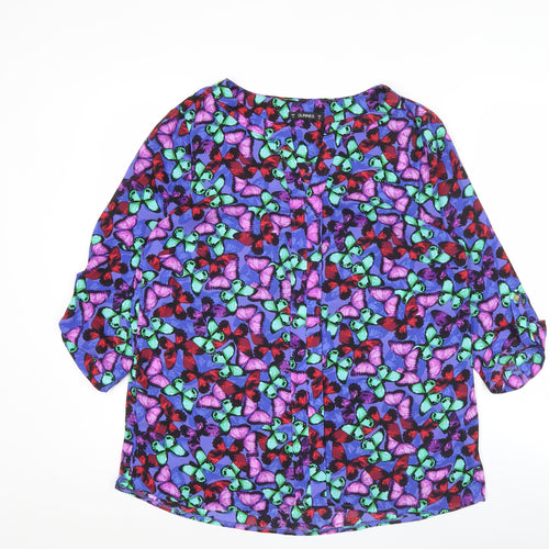 Dunnes Womens Multicoloured Butterfly Blouse Size 14 Tunic Top