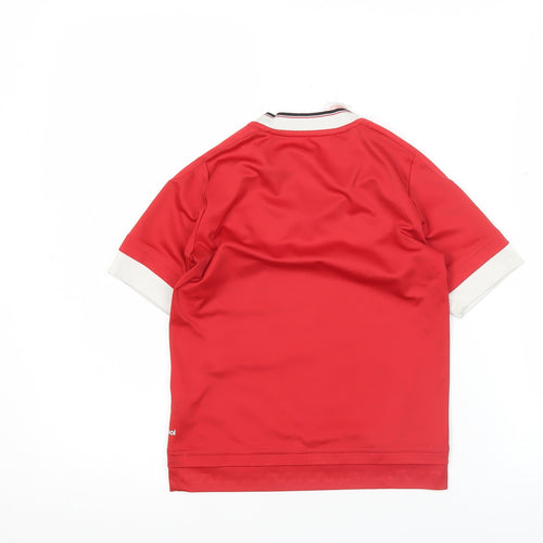 Adidas Boys Red Manchester United Football Jersey 9-10 Years Short Sleeve