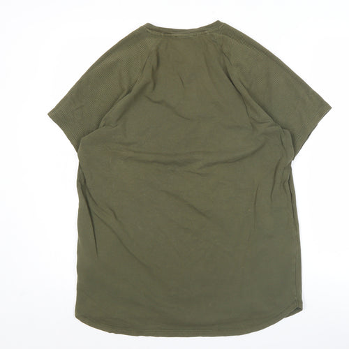 Bershka Men's Green L Crew Neck Short Sleeve T-Shirt