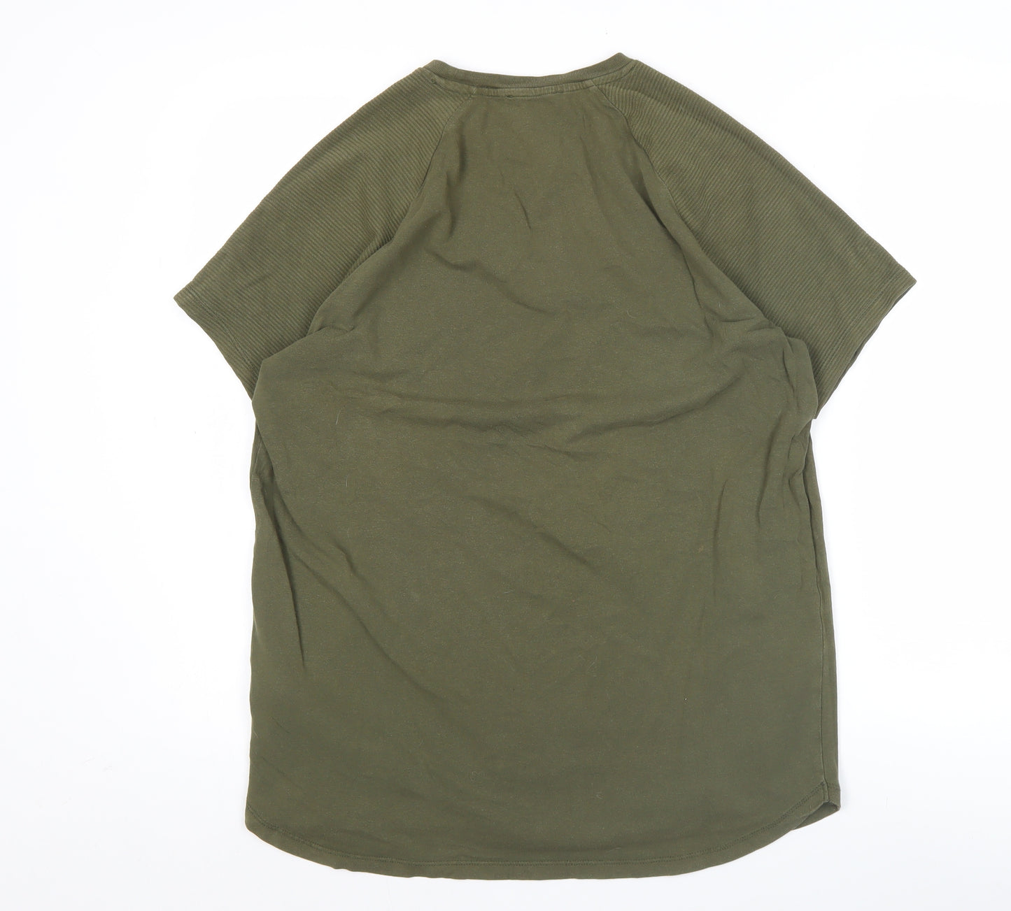 Bershka Men's Green L Crew Neck Short Sleeve T-Shirt