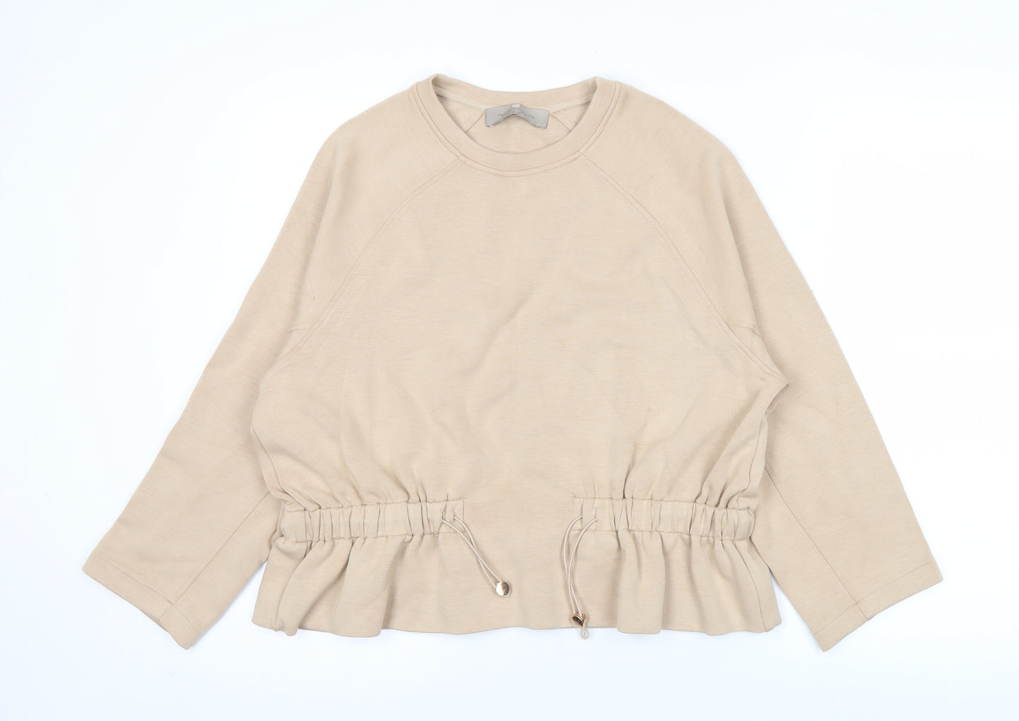 Paul Costelloe Living Women’s Beige Sweatshirt Size 12 Drawstring Hem