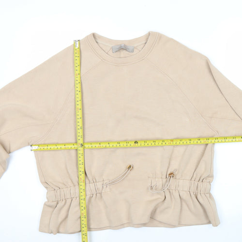 Paul Costelloe Living Women’s Beige Sweatshirt Size 12 Drawstring Hem