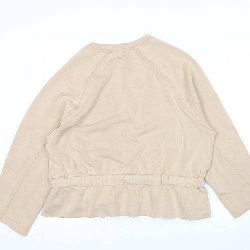 Paul Costelloe Living Women’s Beige Sweatshirt Size 12 Drawstring Hem