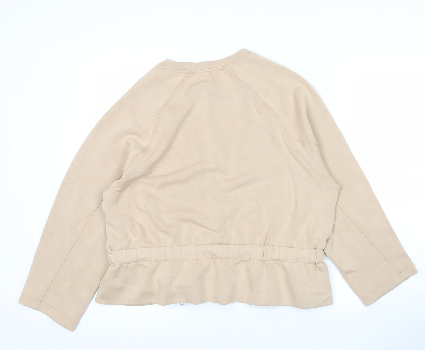 Paul Costelloe Living Women’s Beige Sweatshirt Size 12 Drawstring Hem