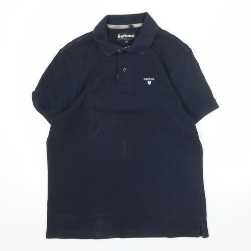 Barbour Men's Navy Blue Polo Shirt M Regular Fit Cotton Casual