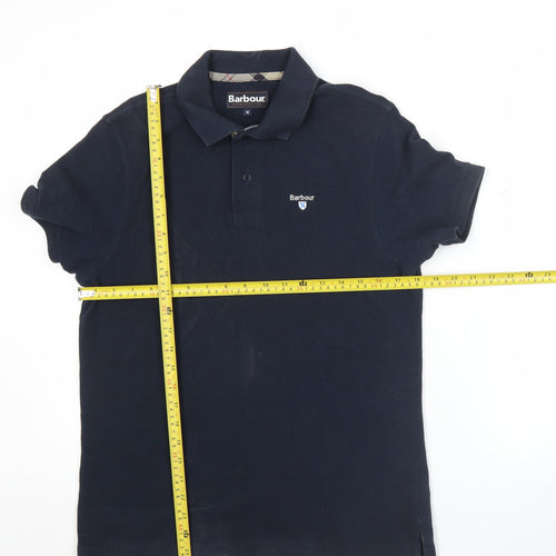 Barbour Men's Navy Blue Polo Shirt M Regular Fit Cotton Casual