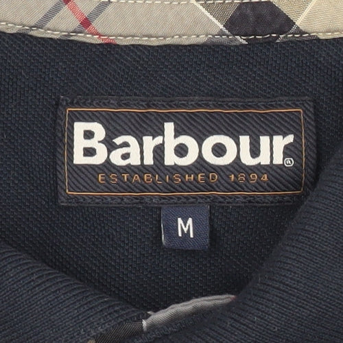 Barbour Men's Navy Blue Polo Shirt M Regular Fit Cotton Casual
