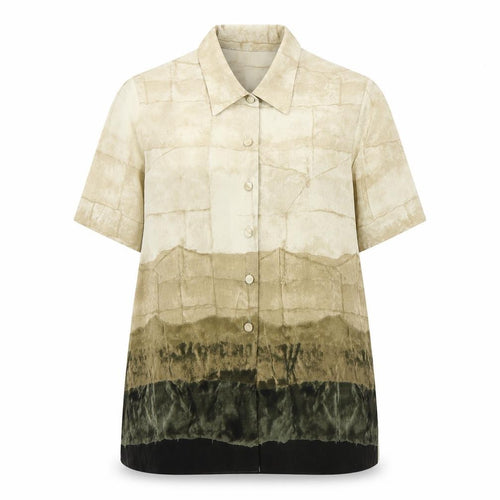 Eye Catch London Women's Beige Green Button-Up Shirt Size 16
