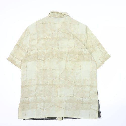 Eye Catch London Women's Beige Green Button-Up Shirt Size 16